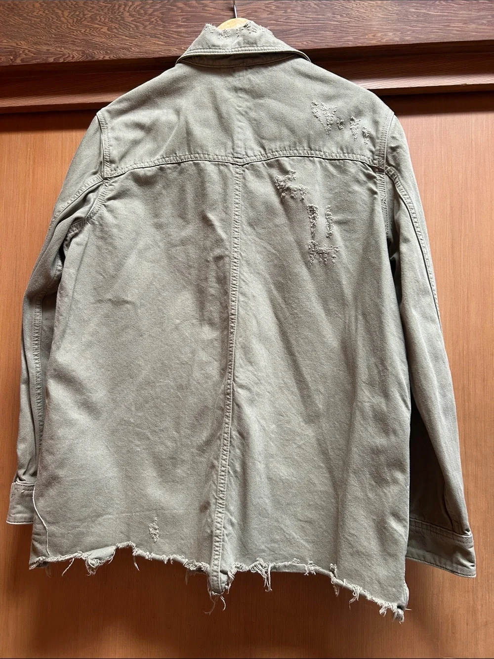 Free People Distressed Olive Utility Jacket - Women - Picture 4 of 5